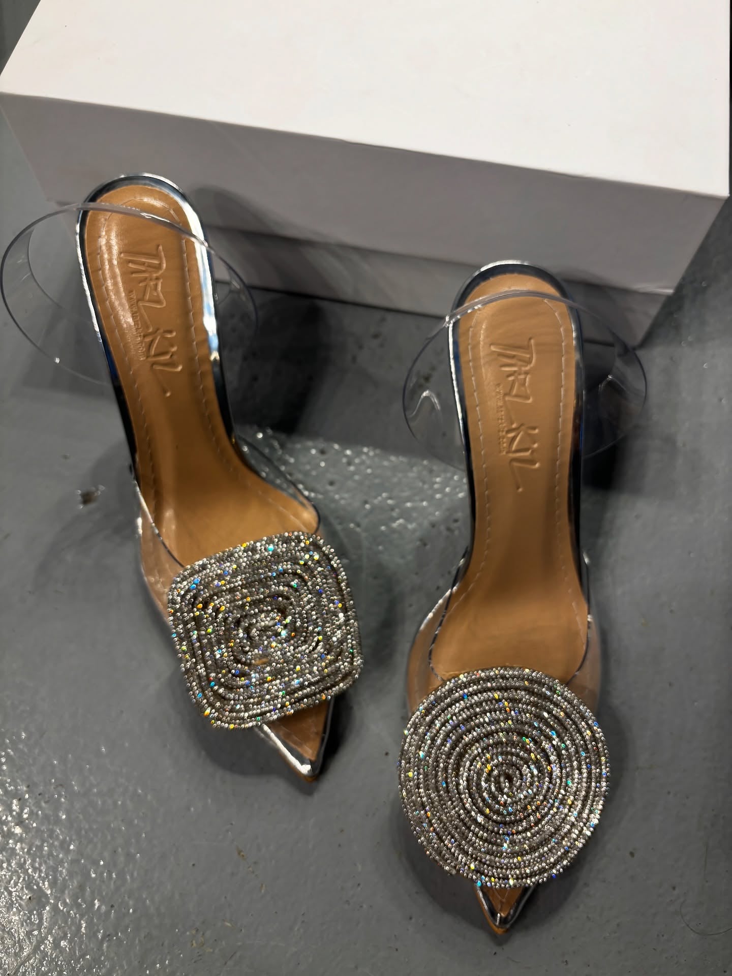 Square Rhinestone Elegant High Heels