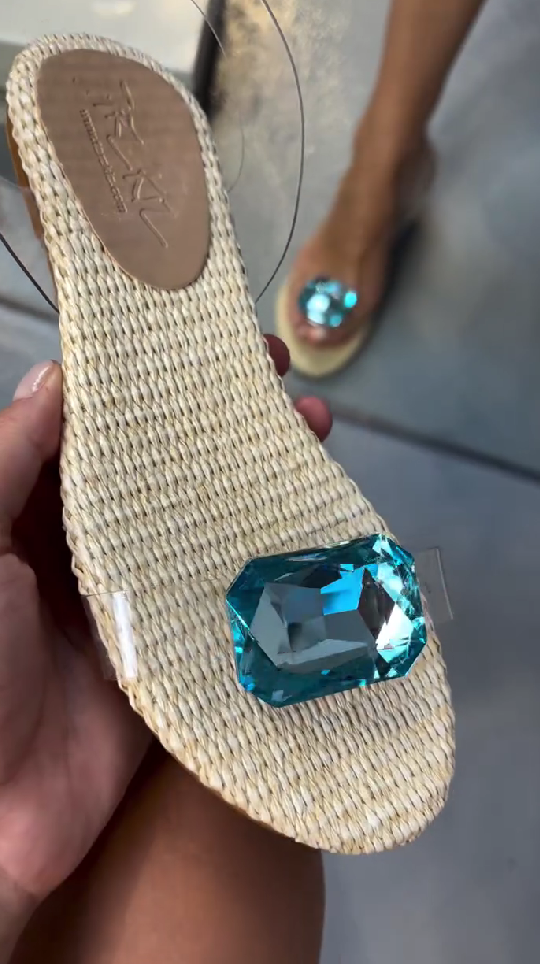Blue Diamond Bottom Knit One Slipper