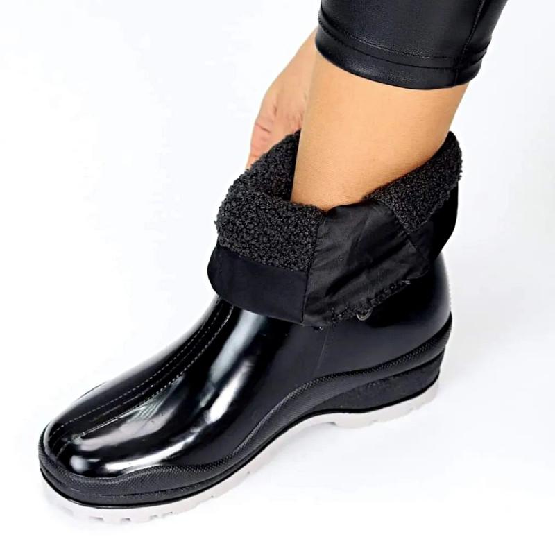 Chic Waterproof Patent Leather Warm Boots