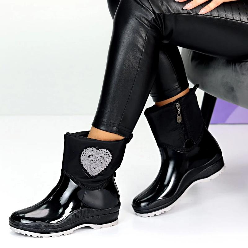 Chic Waterproof Patent Leather Warm Boots