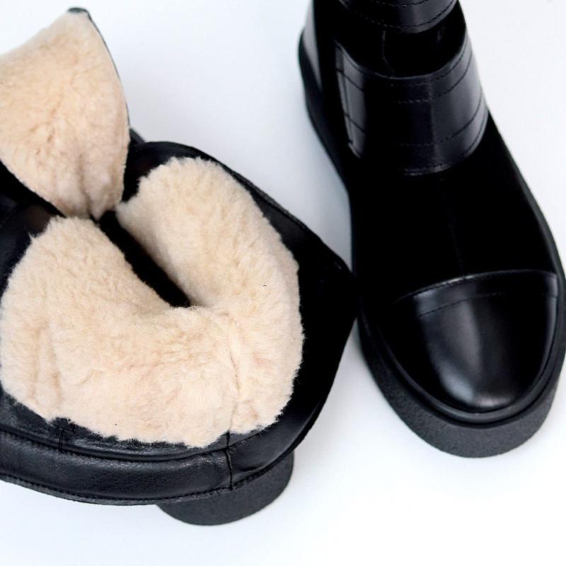 Lovely Double Velcro Leather Warm Boots