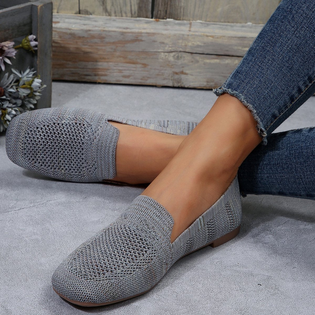 Cute Flat Fly Knit Shoes