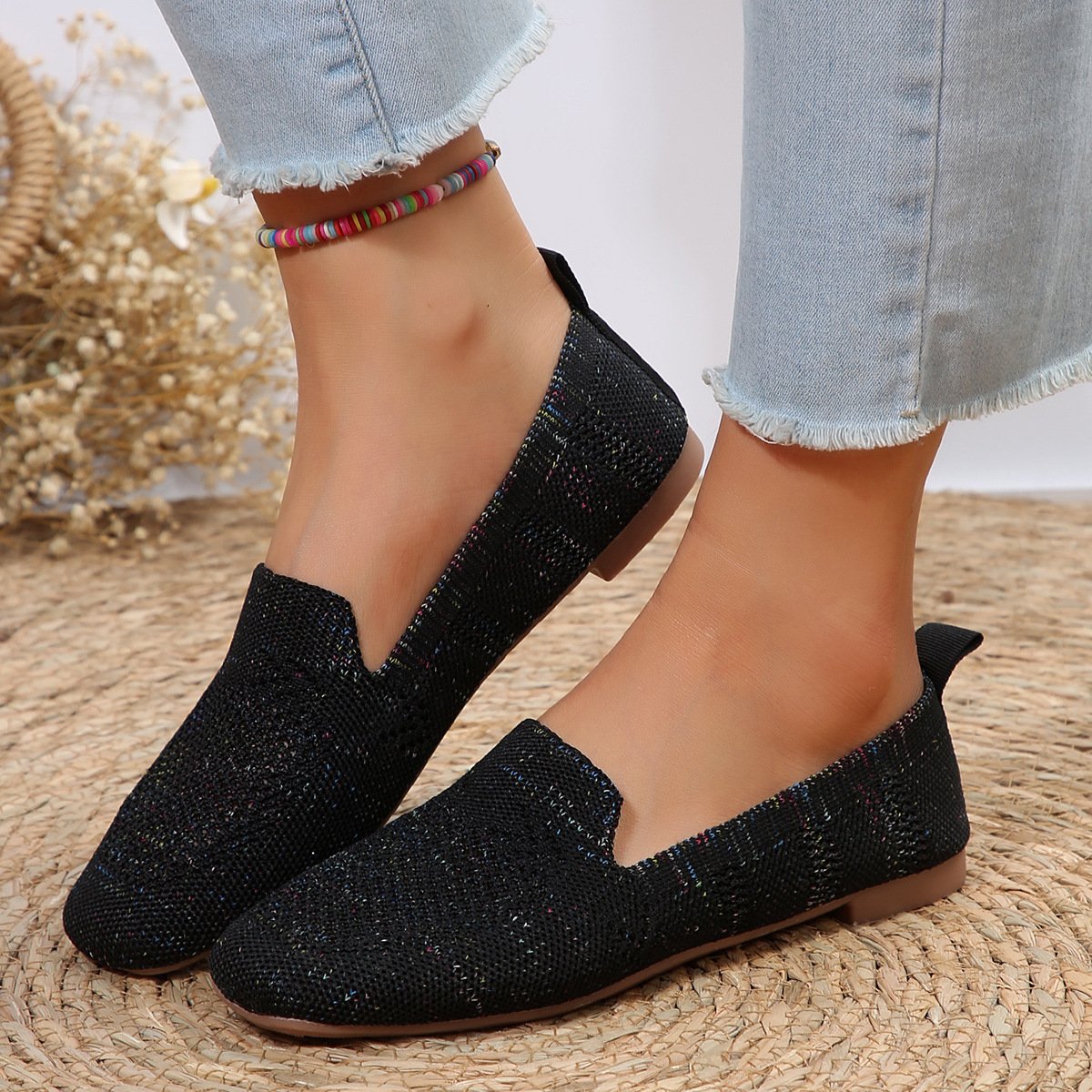 Cute Flat Fly Knit Shoes