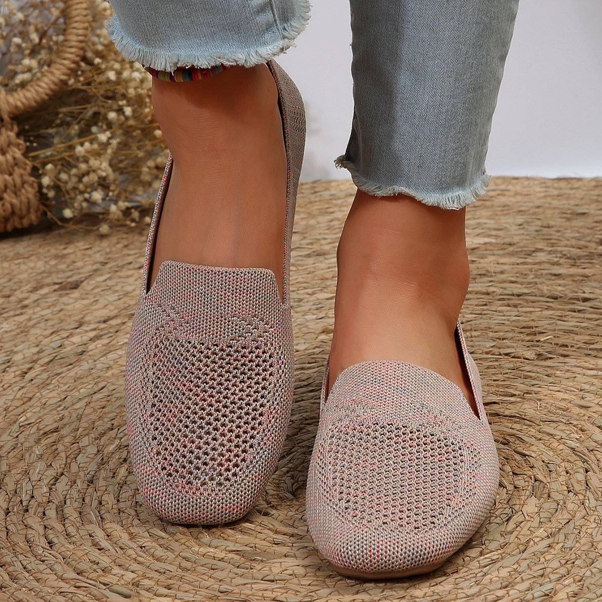 Cute Flat Fly Knit Shoes