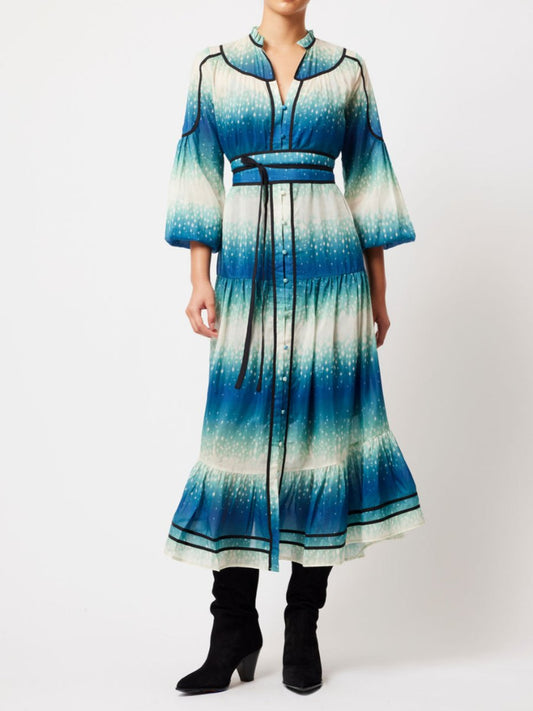 Dazzle Gradient Blue Printed Shirtdress